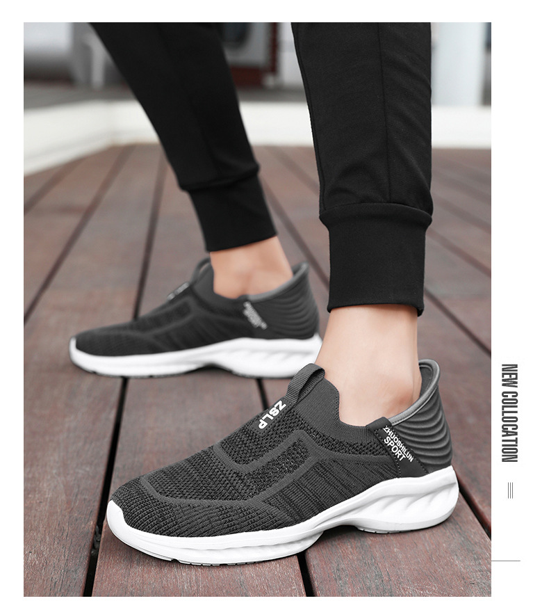 Cross-border Bestseller Lightweight Slip-on Walking Single Sports Shoes, Breathable Mesh Loafers For Middle-aged And_vogvips.com