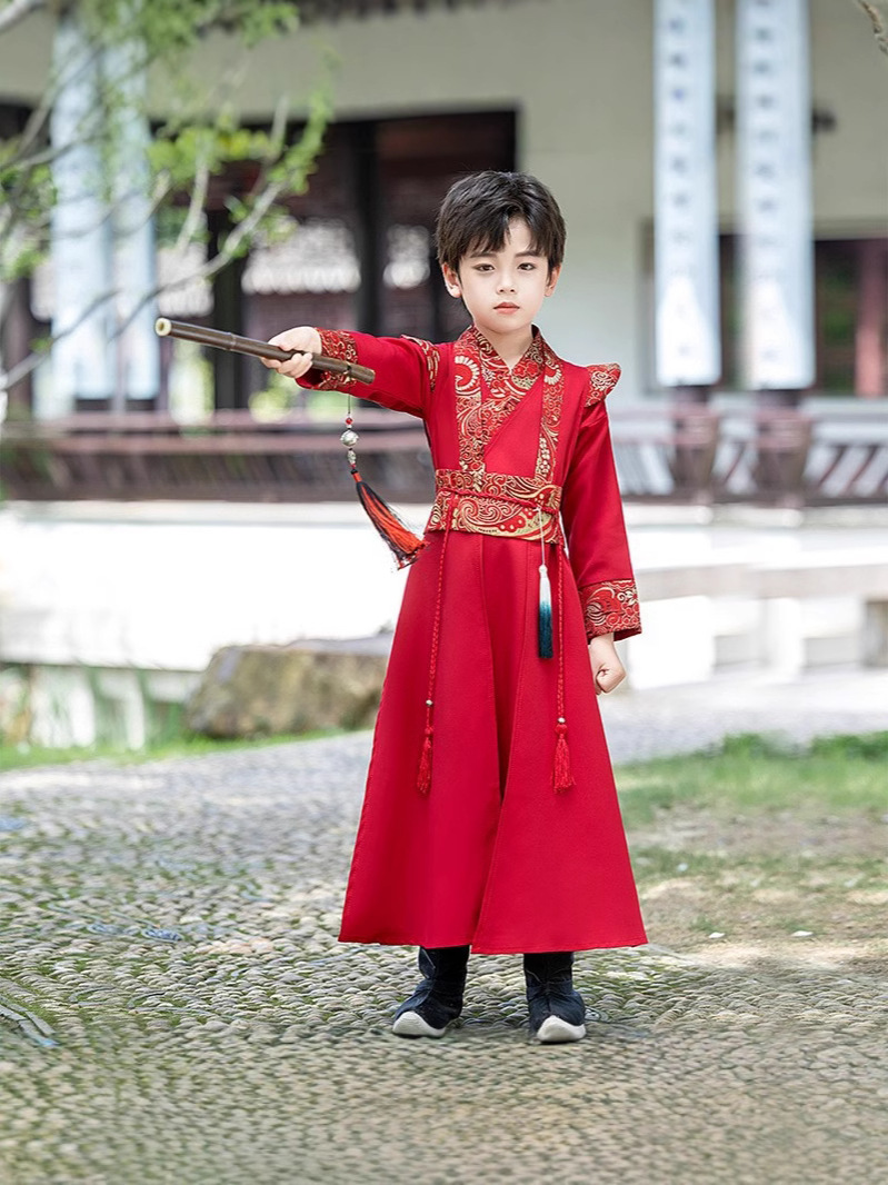 Trajes antiguos para niños, vestidos chinos, vestidos chinos, vestidos de primavera y verano, vestidos de rendimiento de tres caracteres