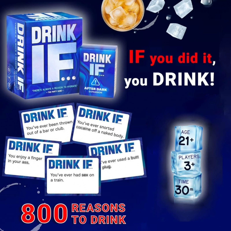 跨境新品 Drink IF... Hilarious Adult Drinking Game 饮酒游戏