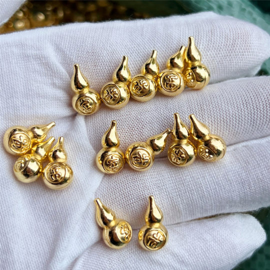 DIY jewelry accessories solid alloy rich gourd metal crafts gold gourd pendant in stock supply