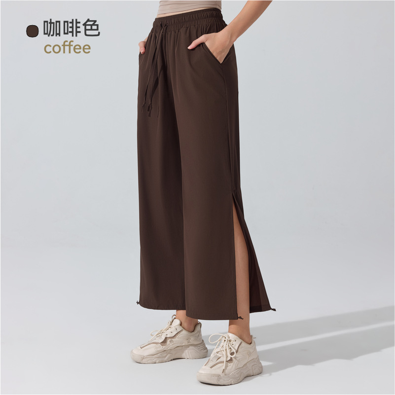 Europa y Estados Unidos transfronterizos cintura alta pantalones de piernas largas pantalones de baile sueltos nueve puntos pilates pantalones deportivos de fitness
