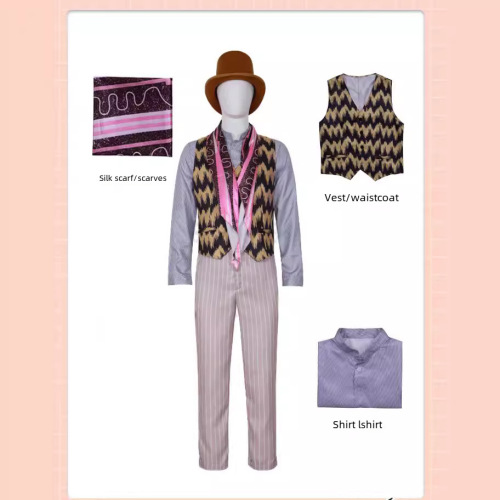 Wancos Cosplay Willy Wonka Character Role Play Charlie and the Chocolate Factory Same Style Cosplay Costume