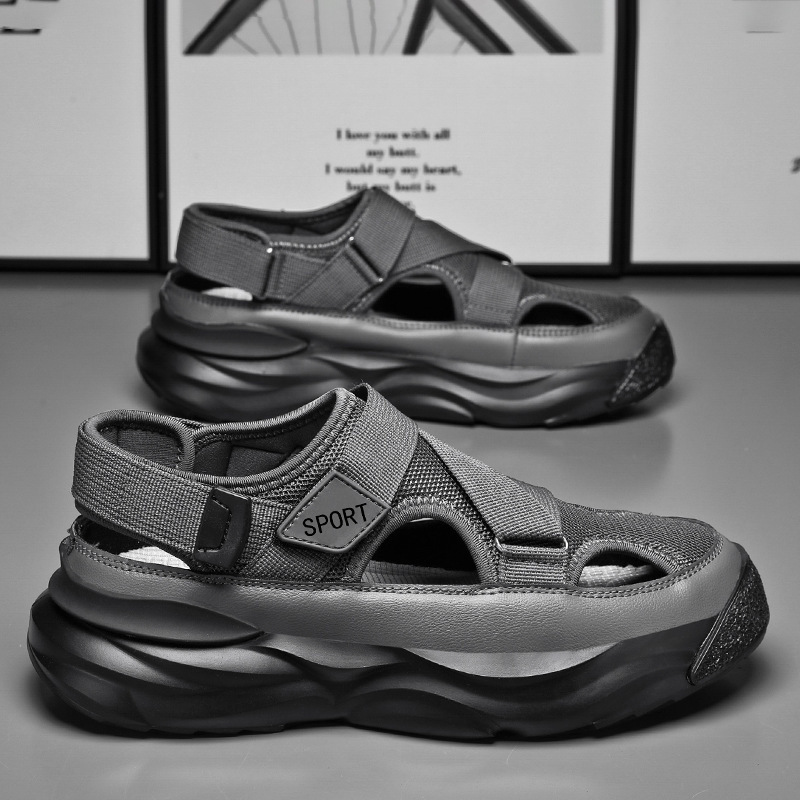 Large Size Cross-Border Men's Sandals, Casual Versatile Sandals, Breathable Trendy Hollow-Out Cool Sandals with Velcro for Teenagers Large Size Cross-Border Men's Sandals, Casual Versatile Sandals, Breathable Trendy Hollow-Out Cool Sandals with Velcro for Teenagers