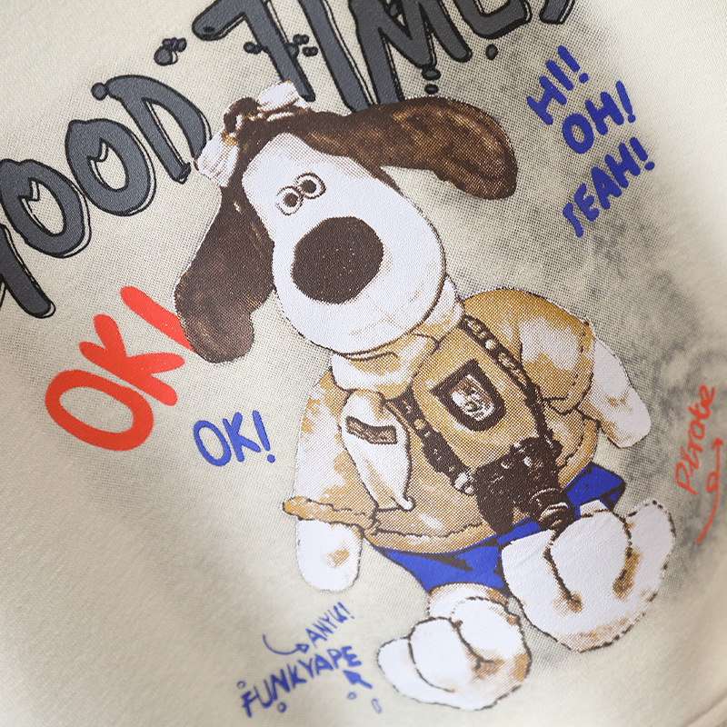 6161 traje de suéter para niños primavera y otoño 2025 nueva ropa de dibujos animados para niños bebé otoño neto de dos piezas