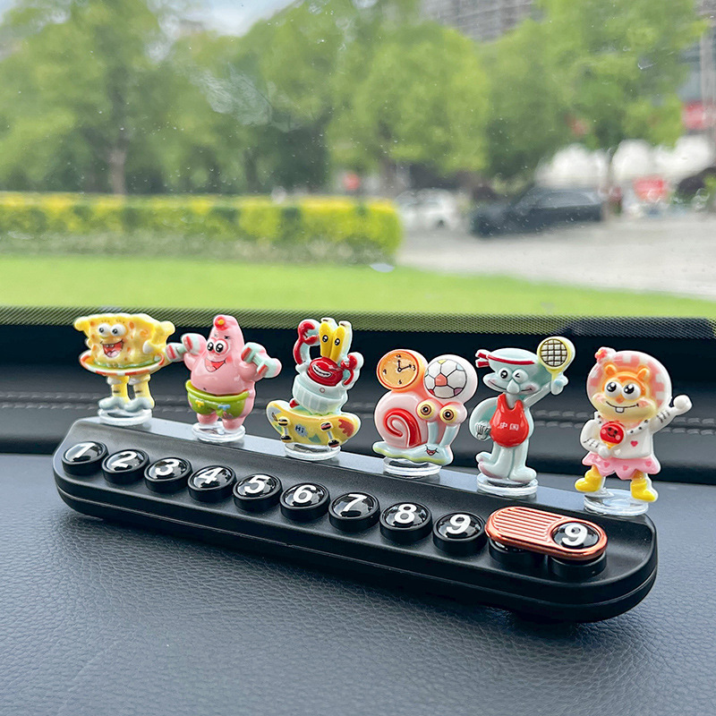 SpongeBob Temporary Parking Number Plate Car Interior Ornament