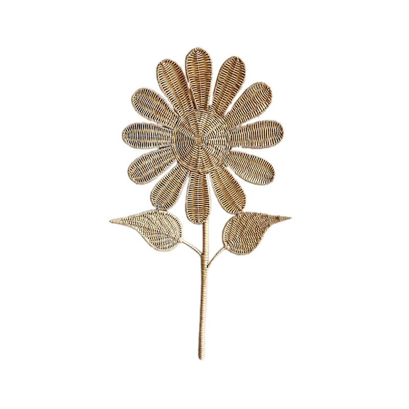 Viento nórdico tejido a mano de caña girasol flores de pared decoración de pared decoración de pared decoración de pared