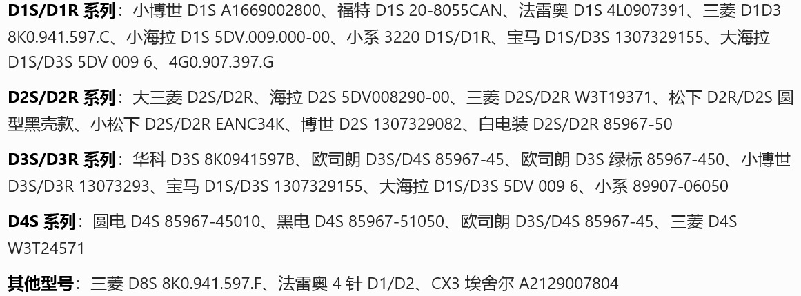 D1S/D2S/D3S/D4S ballast 1307329 85967 for Mitsubishi, Hella, Bosch, Valeo series