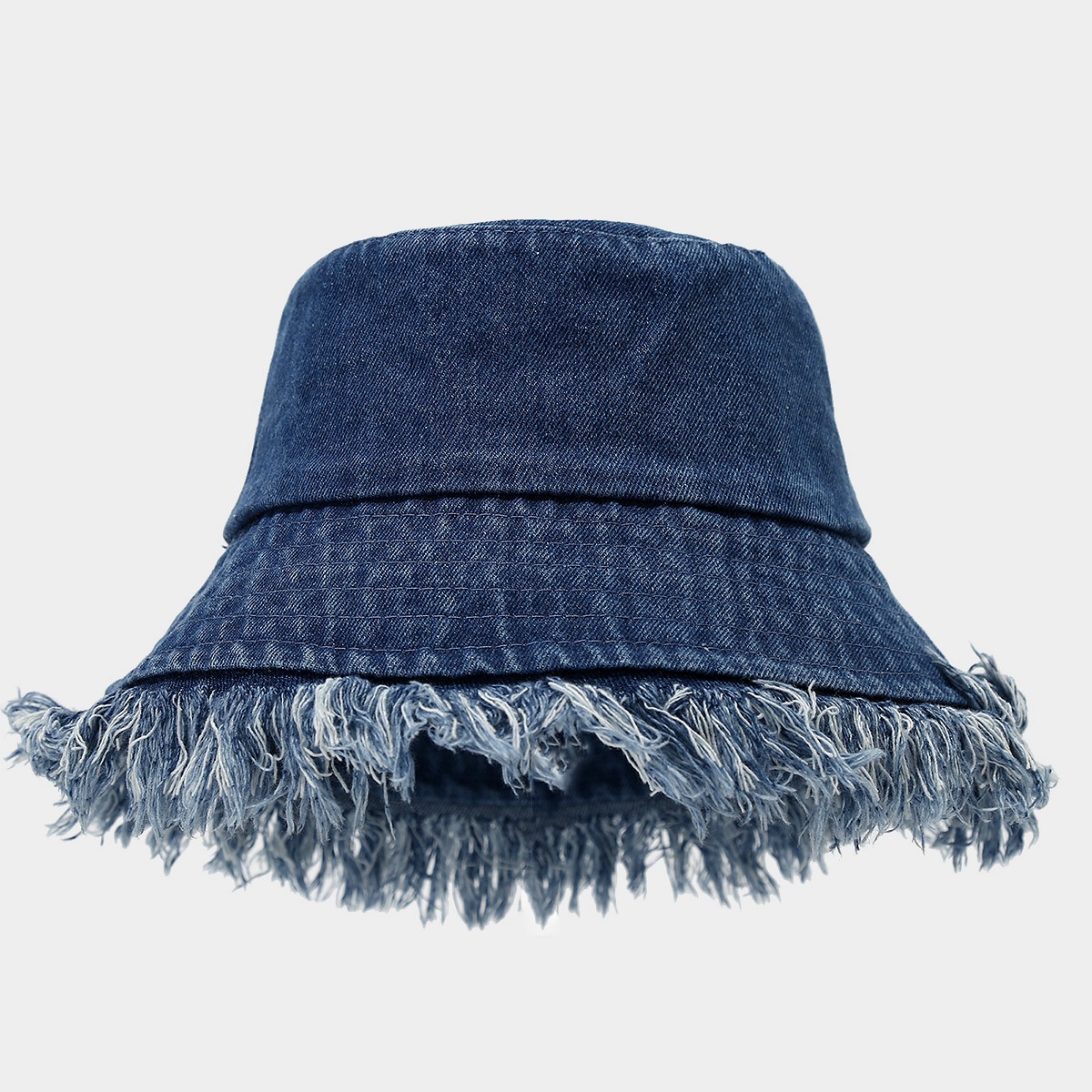 Marca de moda viejo sombrero de pescador de mezclilla sin filo moda de la calle de primavera y verano tablero de luz lavada sombrero de lavabo grande sombrero de mujer
