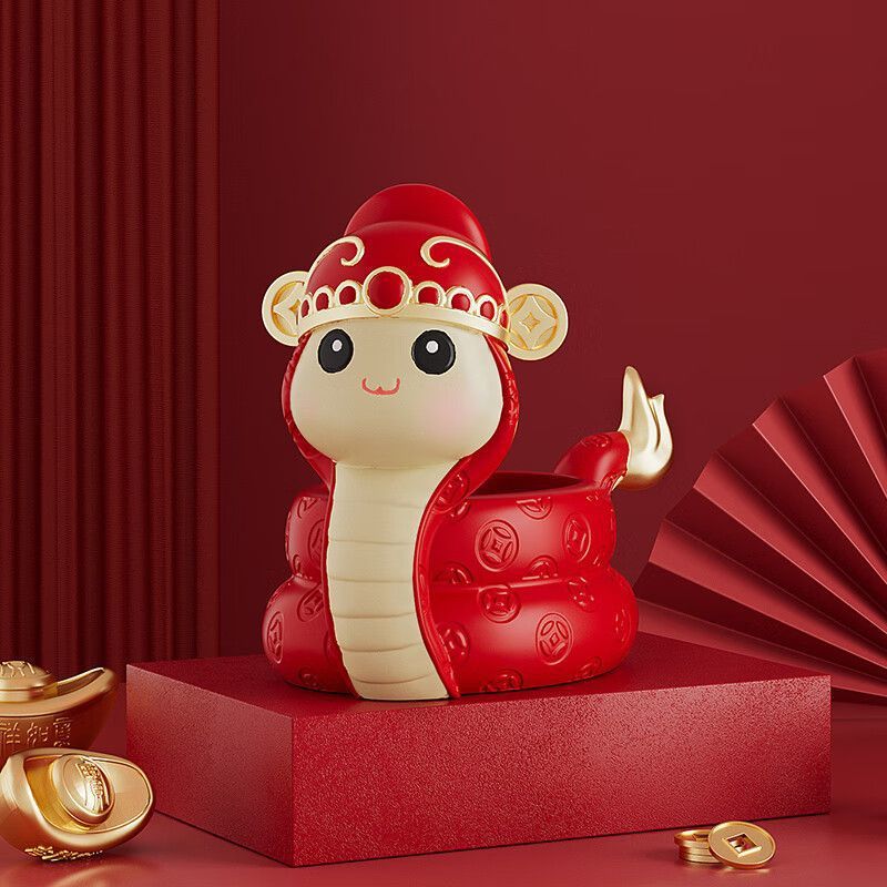 2025 조디악 뱀 마스코트 데스크탑 장식품 거실 입구 커피 테이블 보관 장식 휴일 선물