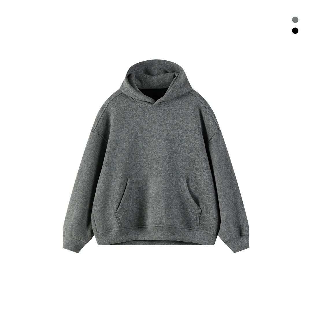 Men's Kangaroo Hooded Sweatshirt Solid Colour Fleece Hoodie_voghion.com