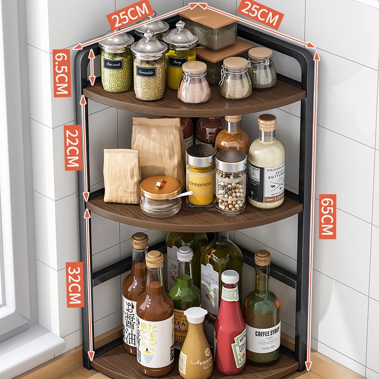 Estante de la cocina Mesa esquina triángulo condimento estante de la esquina condimento multifuncional estante condimento estante de almacenamiento
