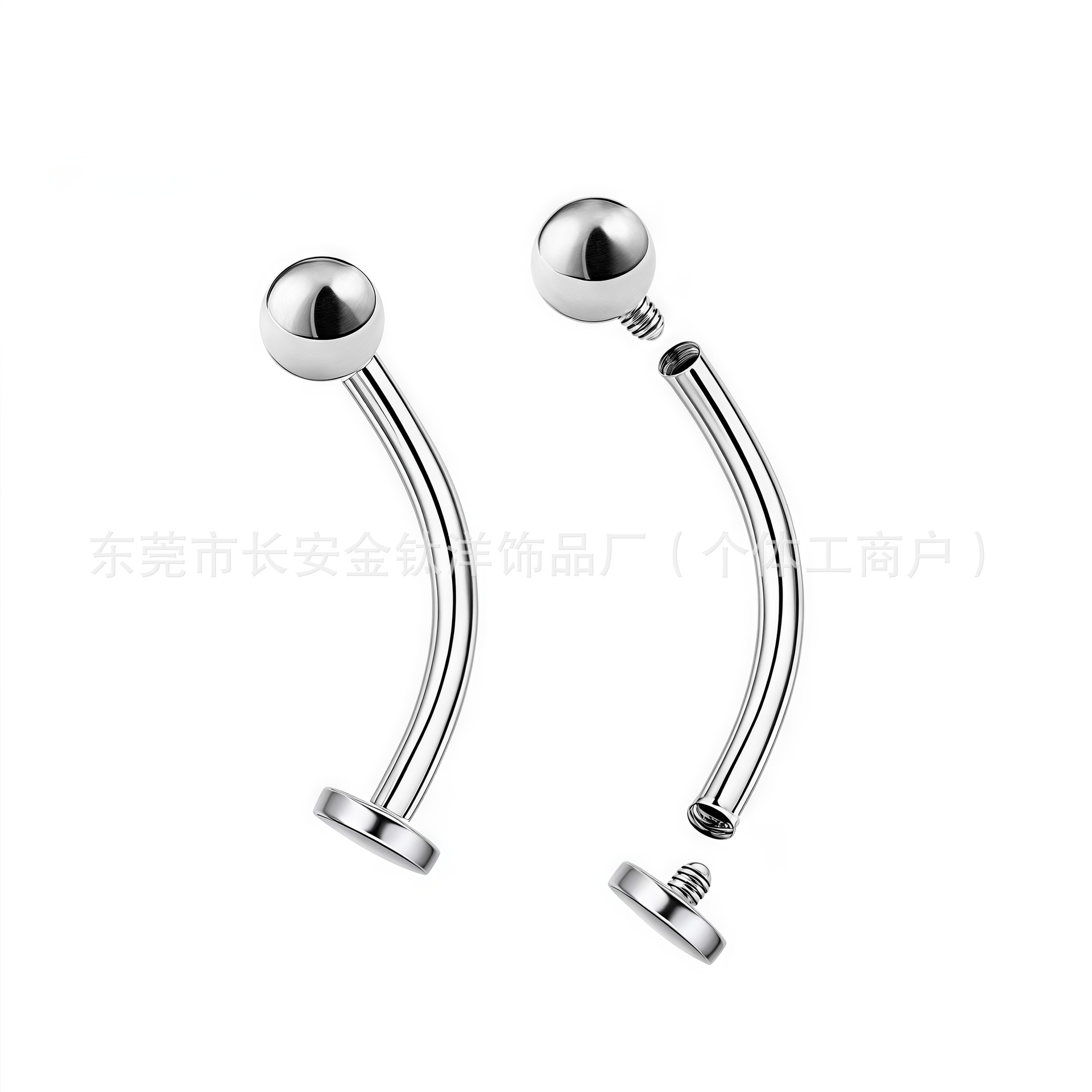 Pointed titanium steel lip stud product view
