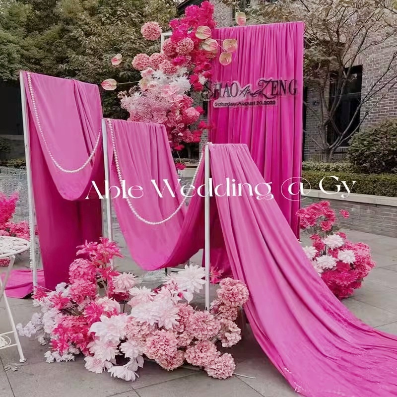 Tela de fondo, cortina, decoración de arco, decoración de boda de seda de leche, tela para techo de escenario, cortina de gasa para decoración de bodas