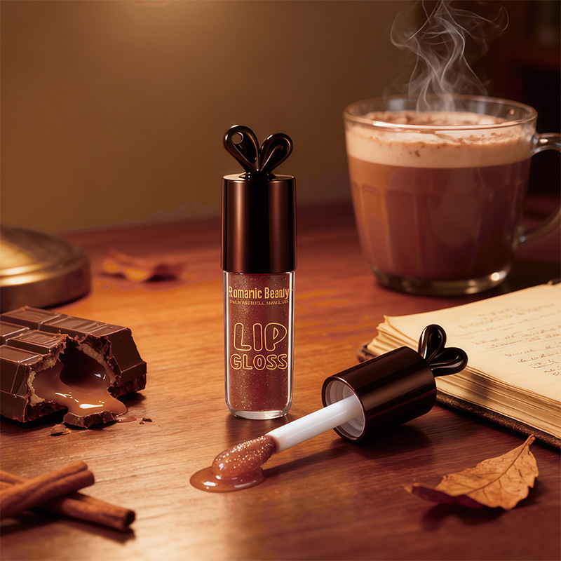 Conejo brasileño transfronterizo color labial chocolate aceite de agua brillante labial miel brillante esmalte labial espejo brillo labial cosmético