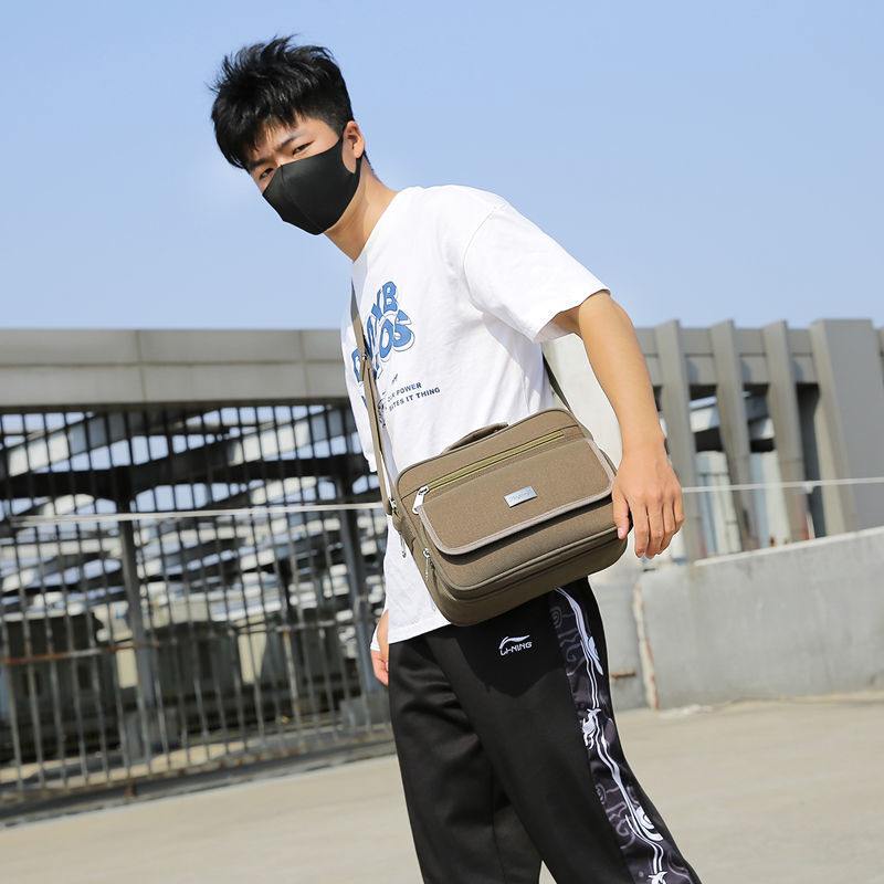 Bolso de hombro para hombre de tela Oxford engrosada para hombre Bolso de mensajero de gran capacidad casual Bolso para hombre Bolso de mano Cartera multicapa