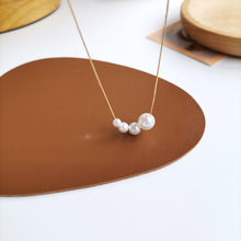 韩国简约珍珠项链甜美时尚设计感颈链气质淑女夏季新款锁骨链2383