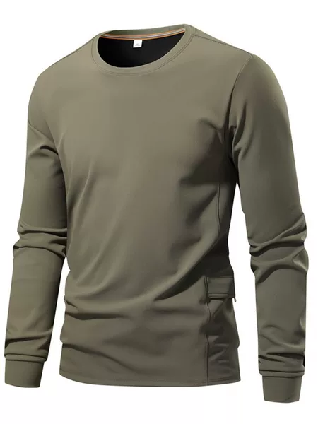 Men's Workwear Sweatshirt Autum Round Neck Long-Sleeved Pullover Pure Color Jacket Versatile Casual Top Can Be Printed with Logo