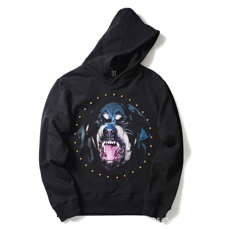 American-Style New Gvc Diamond Dog Head Pure Cotton Long-Sleeve Sweatshirt Trendy Brand Men's and Women's Couple's Hoodie Jacket