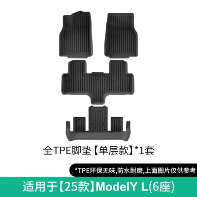 Mats, Tpe Floor Mats, Modelə uyğun ayaqaltı - 25-types-of-tesla-model-yl-single-layer-floor-mats-six-seats-w250010416
