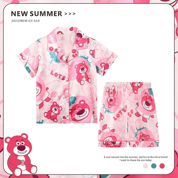 MS silk short sleeve-8824 strawberry bear