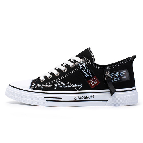 2024 Spring New Breathable Men's Canvas Shoes Hong Kong Style Men's Shoes Casual Cloth Shoes Trendy Lightweight Low-top Sneakers