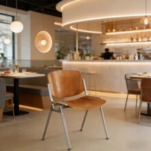 卡斯特中古餐椅不锈钢复古餐厅咖啡厅椅子餐饮商用靠背餐桌椅包豪