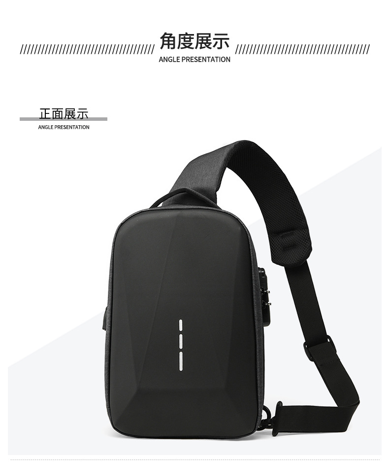 New cross-border chest bag for men, high-end cycling, large-capacity casual chest bag, single-shoulder men's crossbody bag, anti-theft shoulder bag undefined