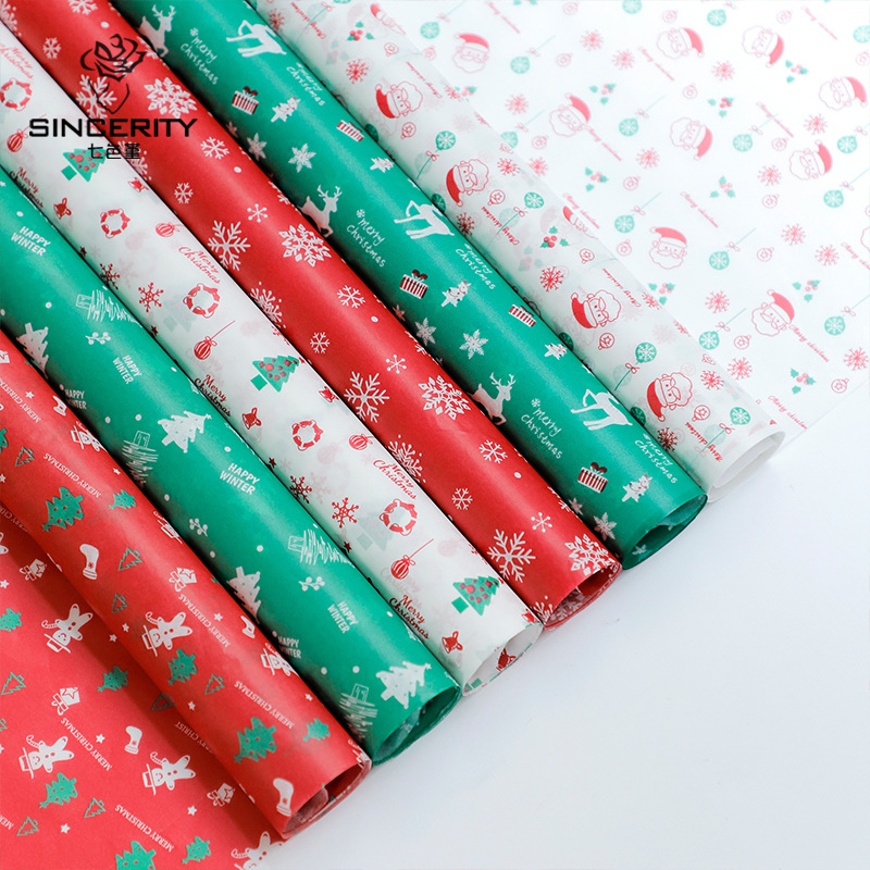 Papel de Navidad Sydney papel de revestimiento Nochebuena paquete de manzanas DIY material de ramo florista para papel de embalaje de manzanas