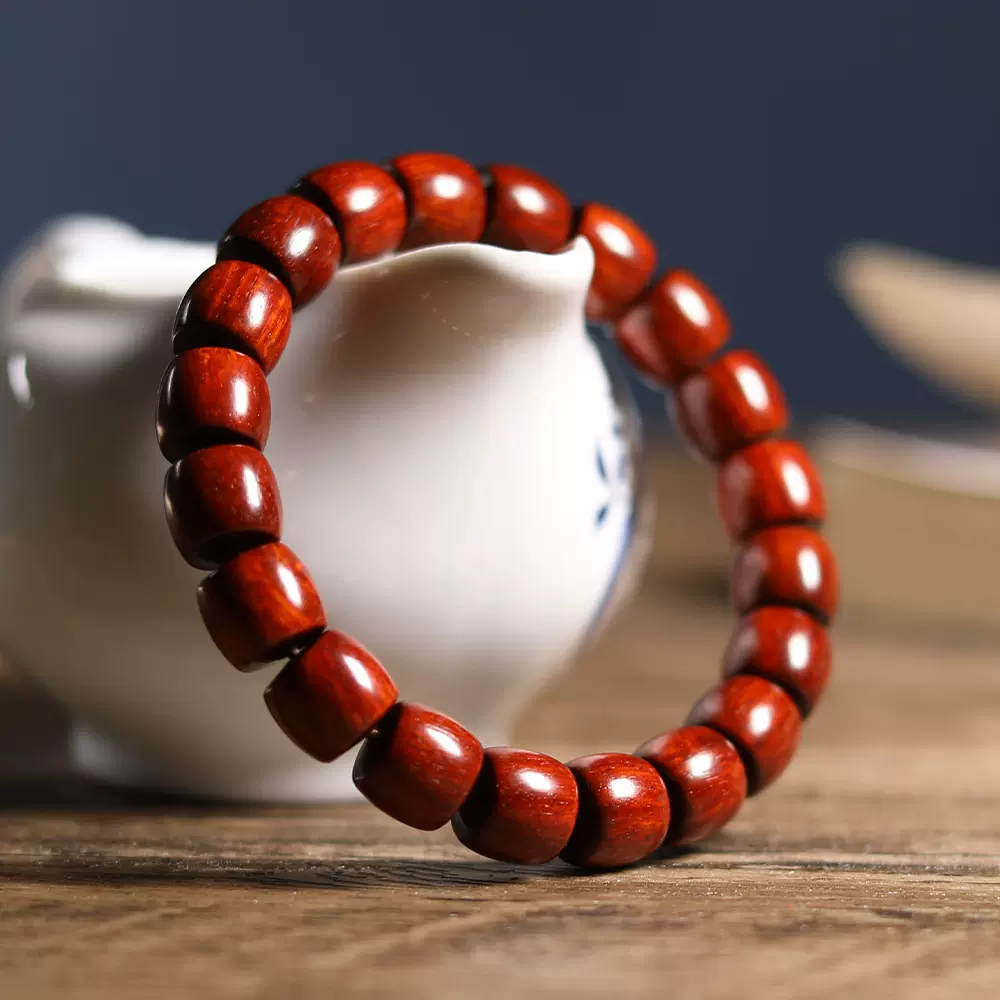 【紫气东来】天然红木小叶紫檀复古轻奢男女气质百搭老型桶珠手串