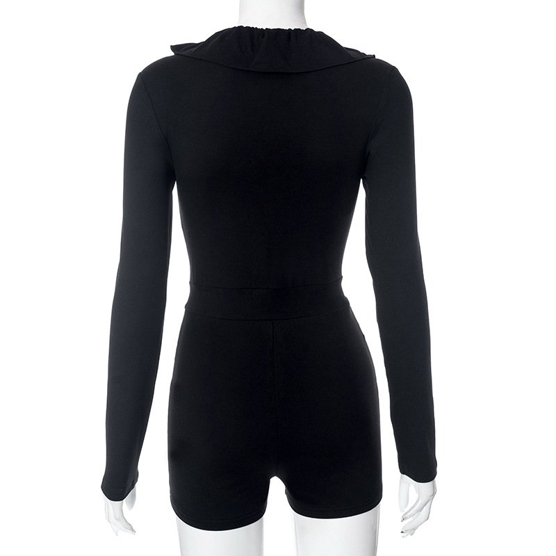 Women Clothing Autumn Winter Long Sleeve Lace Slim Fit Sexy Jumpsuit