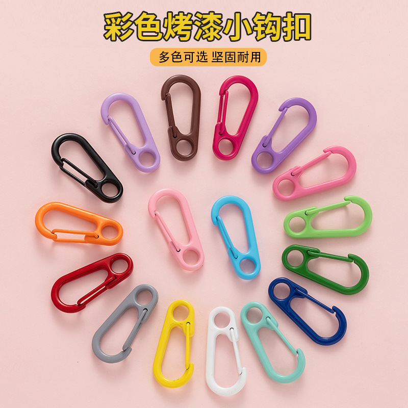 Colorful Painted Zinc Alloy Round Snap Buckle Jewelry Buckle Accessories Doll Doll Snap Buckle Mini Small Buckle Key Chain