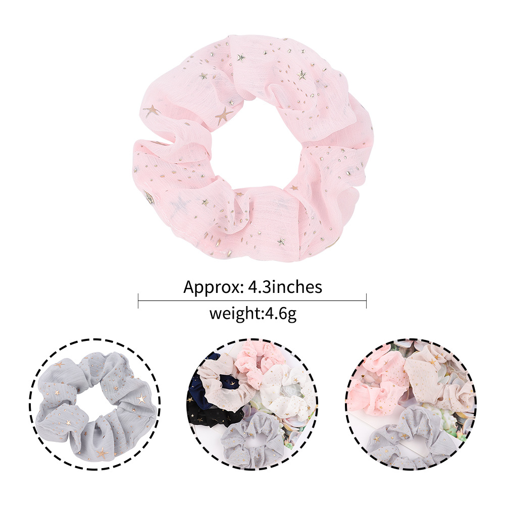 Fashion Solid Color Star Chiffon Sweet Candy Color Cloth Hair Ring display picture 2