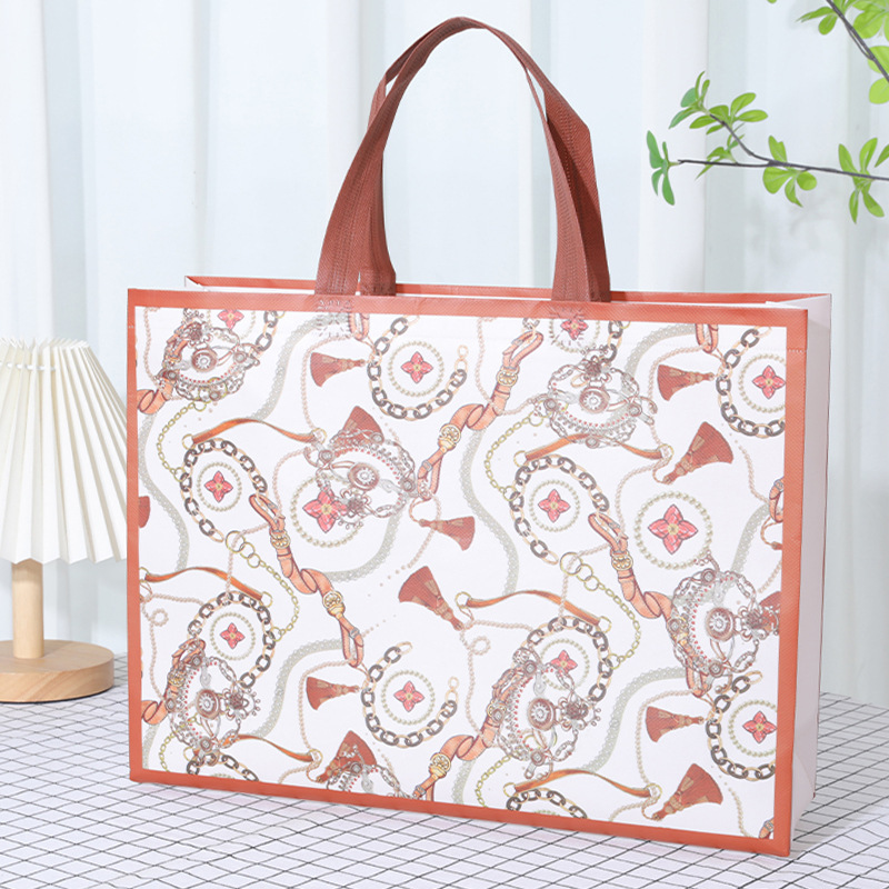 Bolsas no tejidas retro, bolsas de compras portátiles clásicas, bolsas de promoción para llevar, impresión en color, bolsas de embalaje laminadas, lugar de impresión