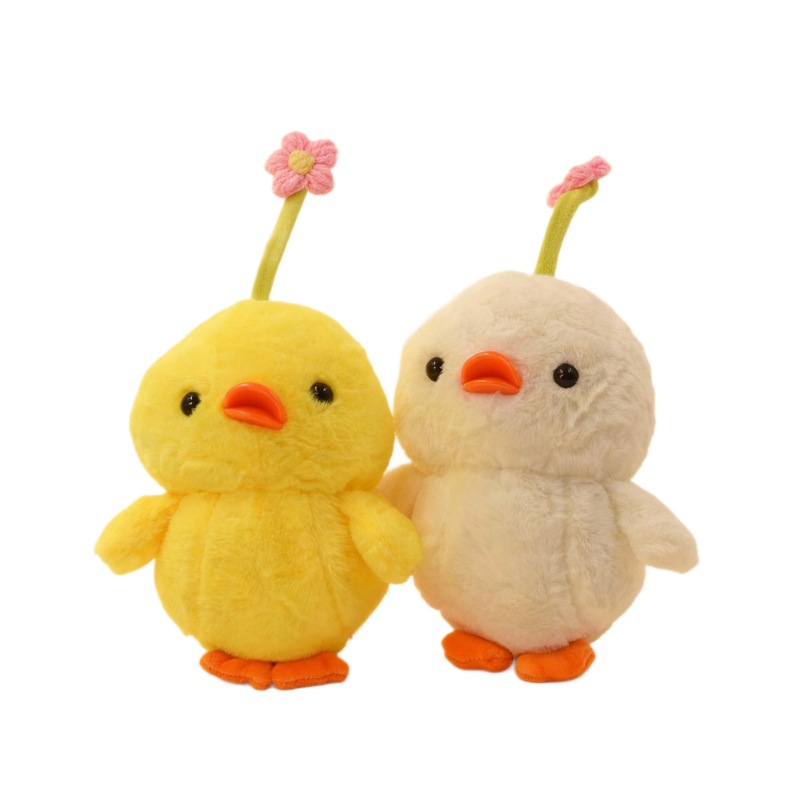 Cute alegre pollo juguete de peluche muñeca muñeca para niños agarrar muñeca mesa acompañada de decoración regalo de cumpleaños para chicas