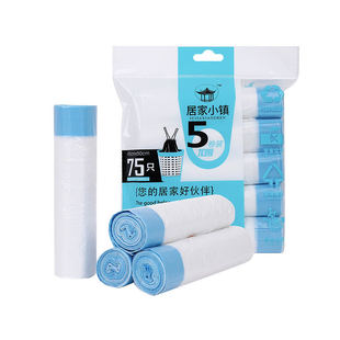 Home town blue packaging drawstring garbage bag large capacity good toughness convenient storage thick automatic closing