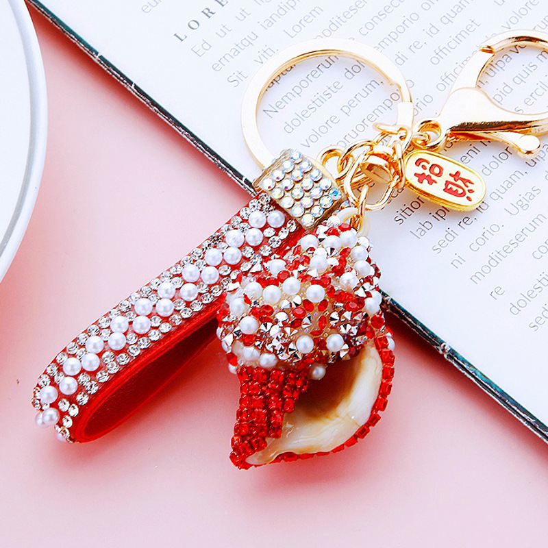 A768 Lucky Pagoda Snail Pearl Style Red