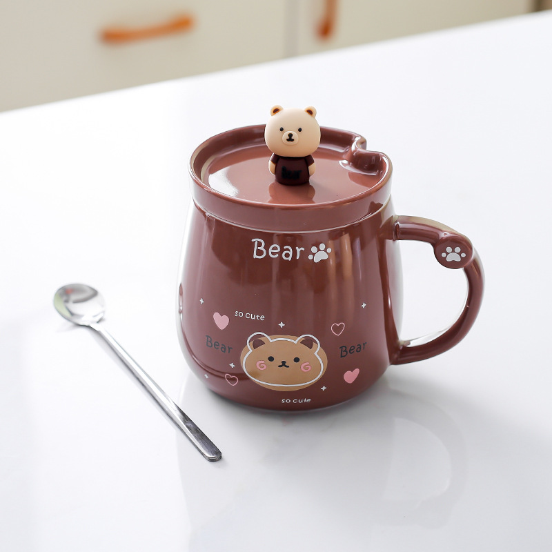 Creativo oso cerámico taza de marca encantadora taza de pareja de dibujos animados taza de agua taza de café taza de desayuno taza de leche