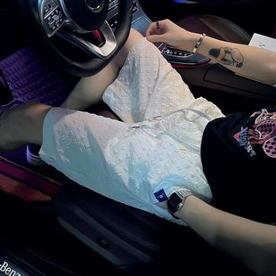 Shorts Men's American Style Wide Leg Summer Trendy Brand Men's Waffle Casual Sports Basketball Pants