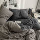 Super comfortable ~ ins simple artistic style double solid color quilt cover four-piece bedding bed sheets dormitory three-piece set