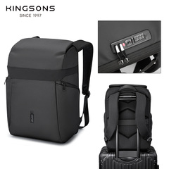 Jinshengs ビジネスバックパック メンズ シンプル カジュアル スタンドアップ 撥水 バックパック 荷物ストラップ トラベルストレージ