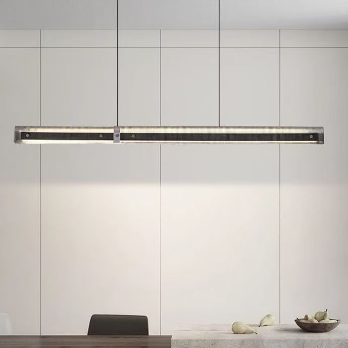 Restaurante de alta gama una lámpara de lujo simple iluminación diseñador de bar negro nuevo estilo de larga barra de lujo alto