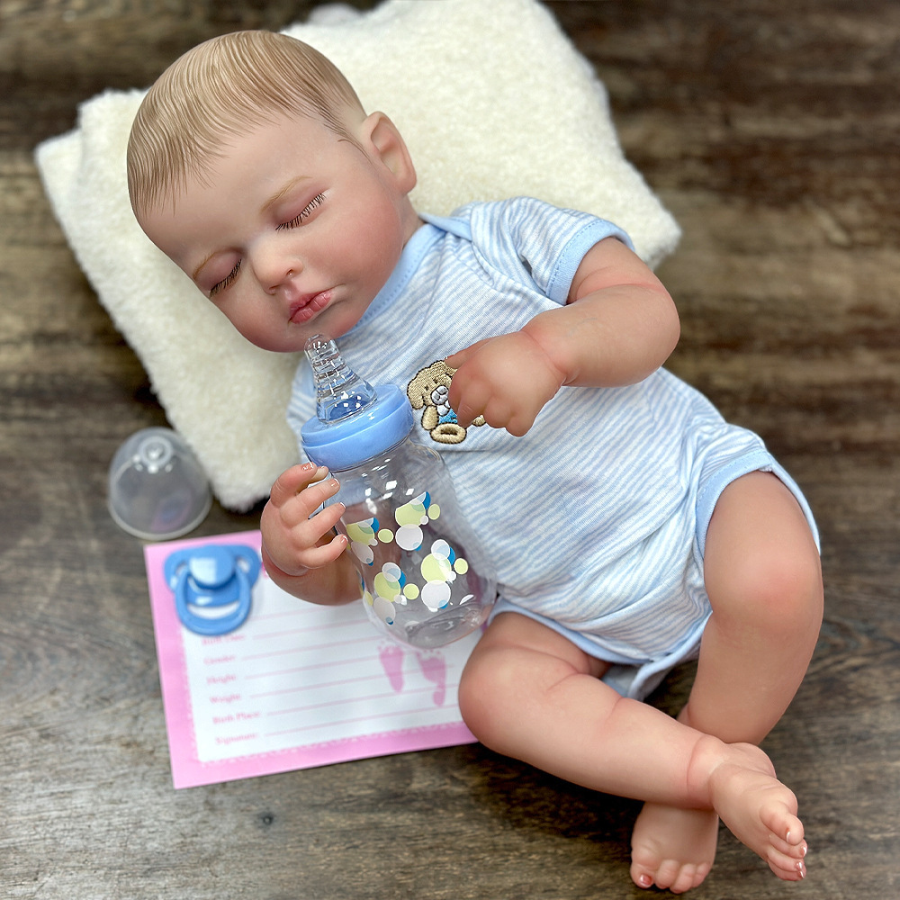 Juguetes de muñeca renacer pegamento suave imitación pura hecha a mano 20 pulgadas muñecas de vestir muñecas de lavado pintadas de bebé