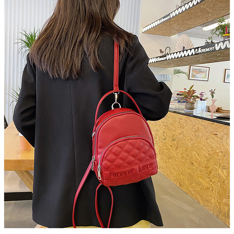 Rhombus Multifunctional Solid Color One-shoulder Portable Backpack Wholesale Nihaojewelry display picture 24
