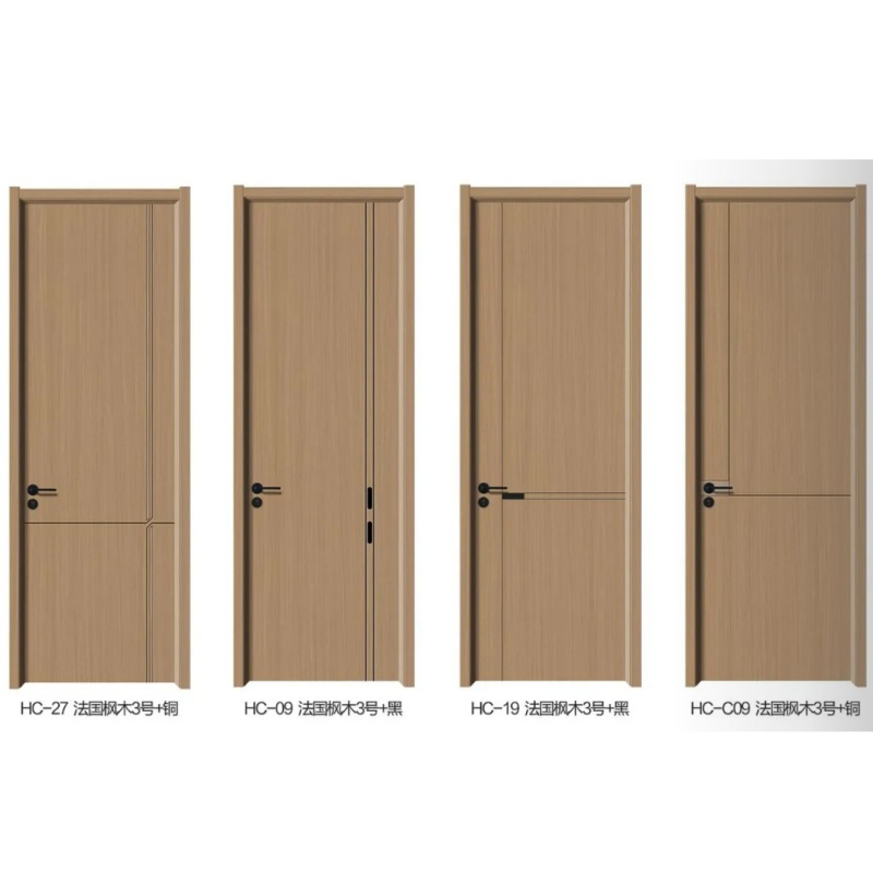 Puerta compuesta de madera sólida puerta de cristal de carbono de madera sólida puerta de habitación impermeable puerta de dormitorio insonorizante puerta interior puerta de habitación completa puerta libre de pintura