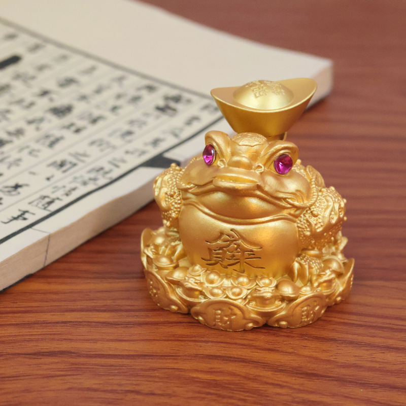 砂金八方金元宝金ヒキガエル回転三本足ヒキガエル富と宝を引き寄せる新築祝い開店工芸品装飾品|undefined