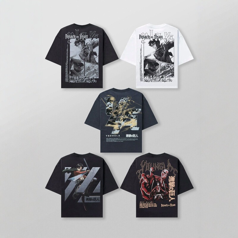 YOUNGLA Alliance Attack on Titan Men's Oversized T-Shirt Jogger Sports Fitness Cotton Short Sleeve