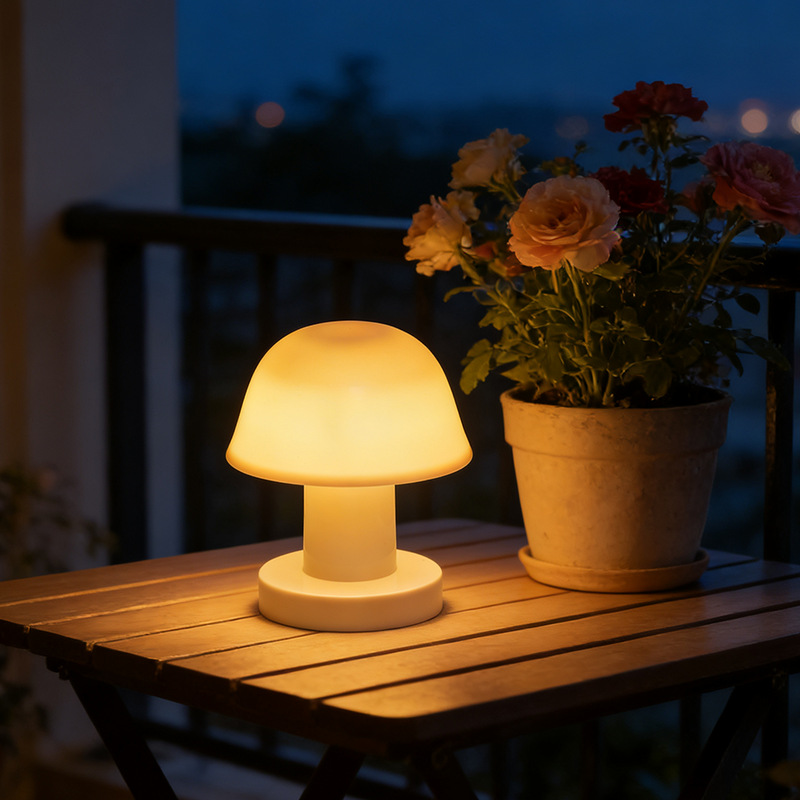 Lámpara de noche de hongos creativos retro francesa lámpara de mesa de cabecera de la cama decoración de la habitación acogedora decoración de la mesa
