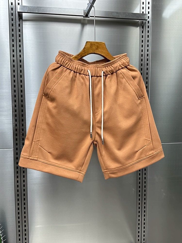 Herren Shorts Einfarbig Gerade Geschnitten Für Sommer Und Strand_voghion.com