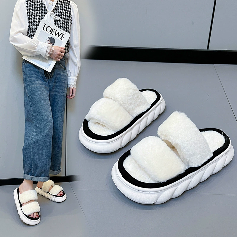 Трансграничные взрывы Тапочки Мао женщины могут носить осень и зиму двойную толстую мягкую подошу дома Хлопок Большие размеры оптом