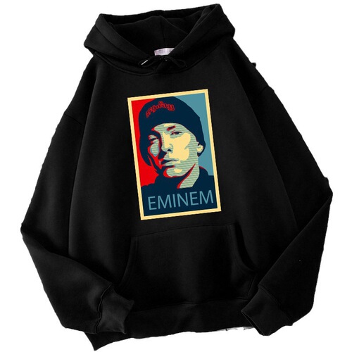 Men's Cross-Border New Trend Hip-Hop Hooded Sweatshirt with Eminem Character Print